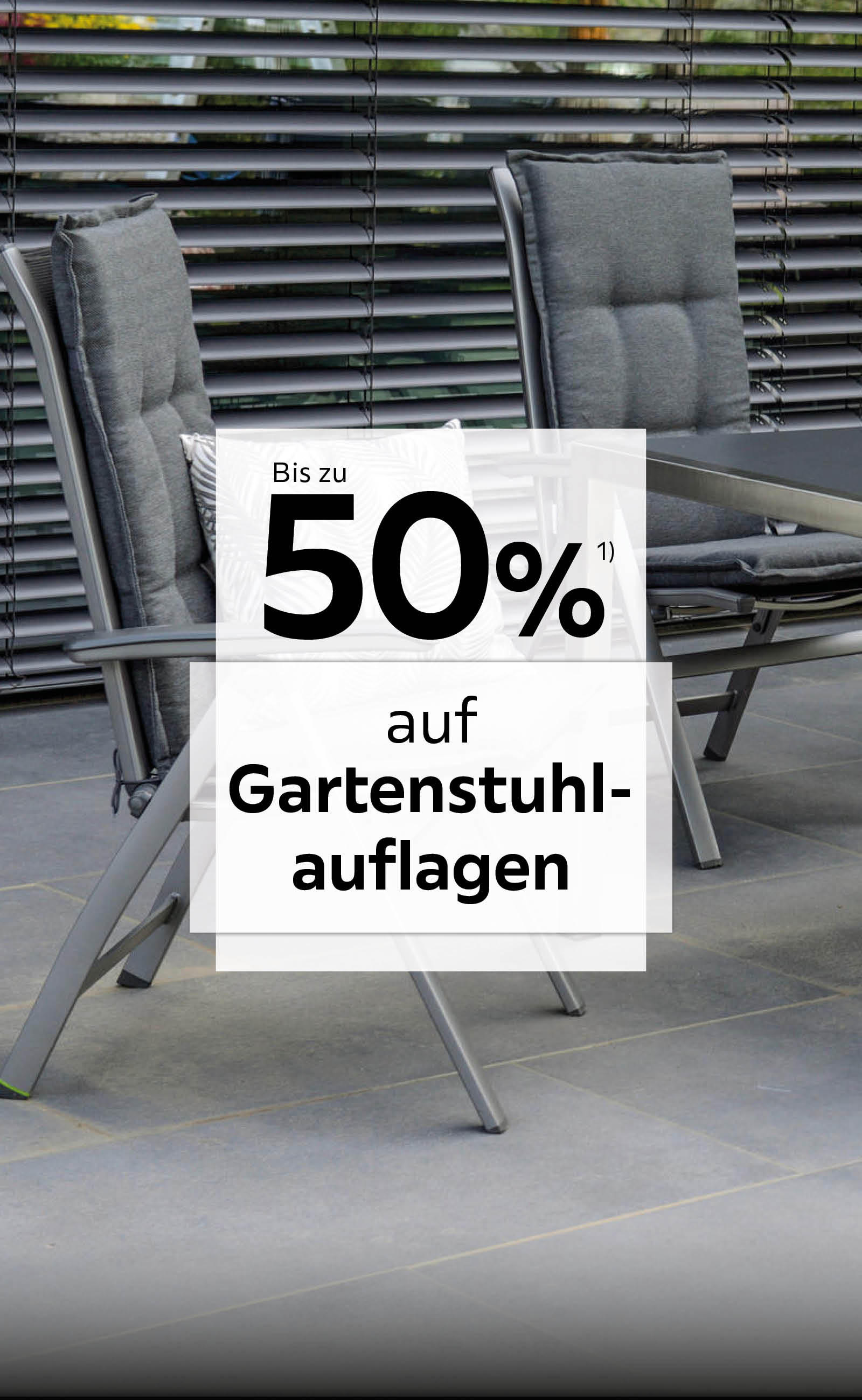 Bis zu 50% auf Gartenstuhlauflagen
