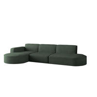 ECKSOFA Designer, Sofa L form MODENA 302 cm stoff Poso Grün Links - Grün, Holz (302/296cm) - Kaiser Möbel