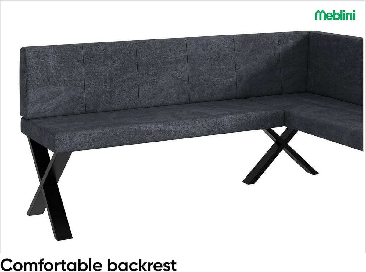 ECKBANK PETER_X - Dunkelgrau, Textil (128/168cm) - Meblini