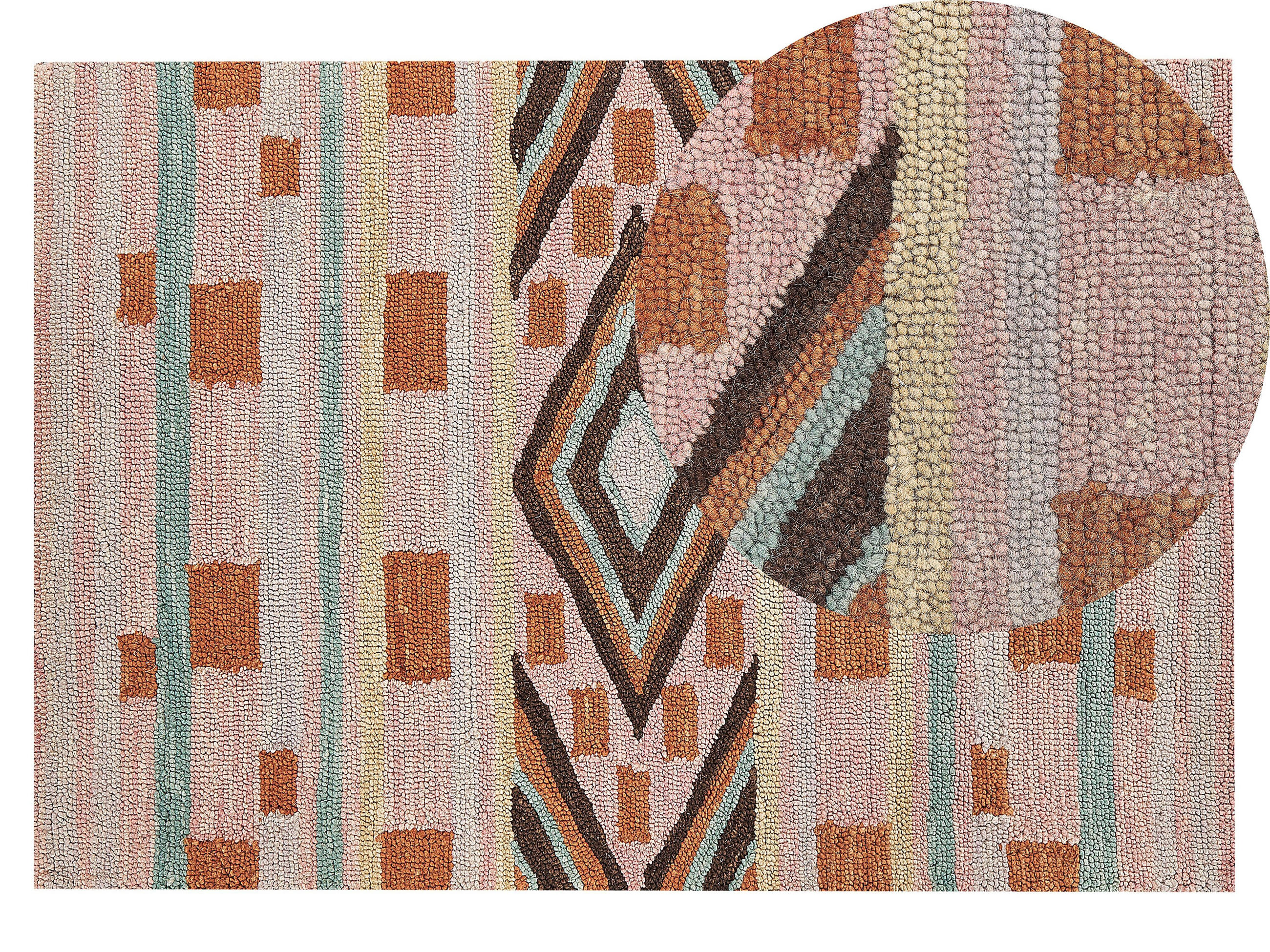 TEPPICH geflochten Yomra 200/140 cm - Multicolor, Textil (140/200cm) - Beliani