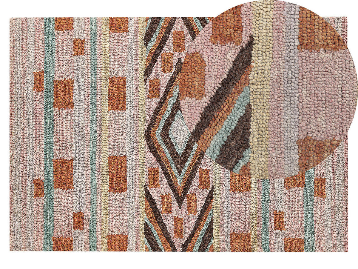 TEPPICH geflochten Yomra 200/140 cm - Multicolor, Textil (140/200cm) - Beliani