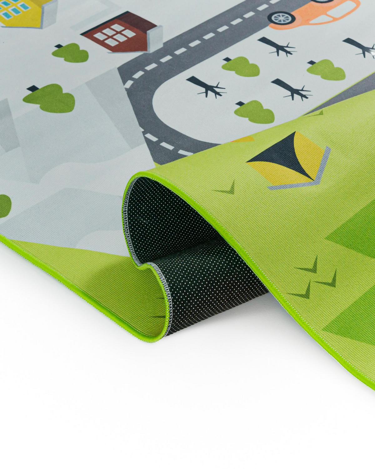 KINDERTEPPICH Bambini Vetta Mazovia 140x200cm Grau Grün Berge Kurzflor - Grau, Textil (140/200cm) - Mazovia
