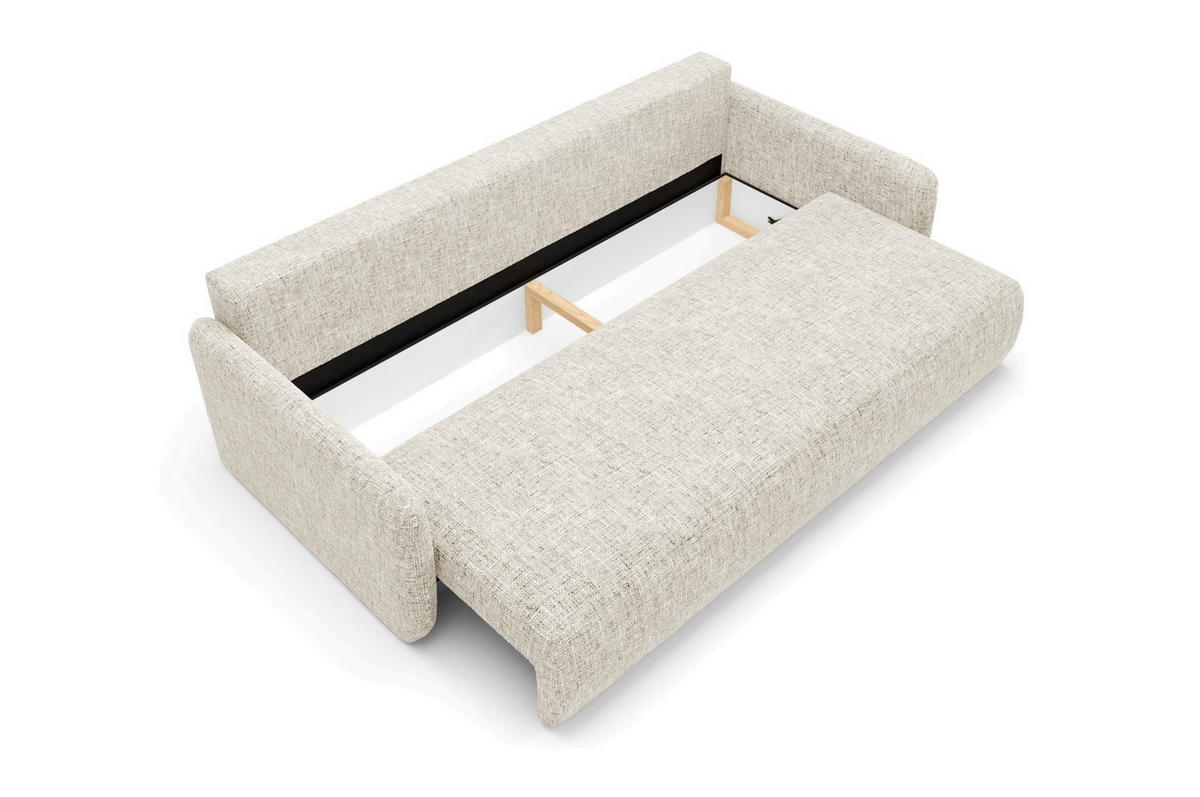 SCHLAFSOFA mit Bettkasten Beige - Beige/Schwarz, Holz/Holzwerkstoff (217/86/102cm) - Furnisell