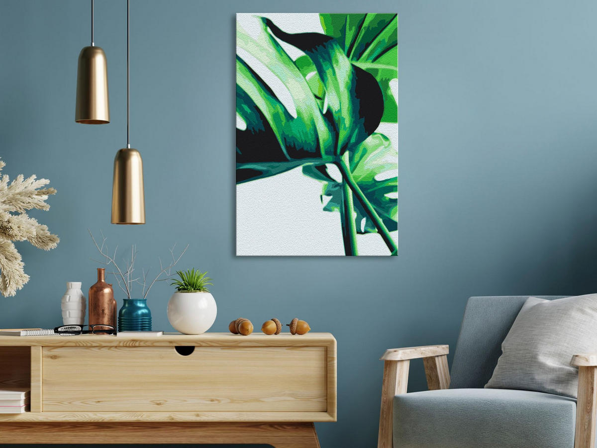 MALEN NACH ZAHLEN 40/50 cm - Blau/Grün, Textil (1.4/50cm) - KUNSTLOFT