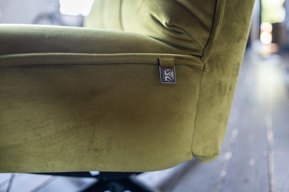 RELAXSESSEL MIKO Grün Velvet - Schwarz/Grün, Textil/Metall (75/115/94cm) - KAWOLA