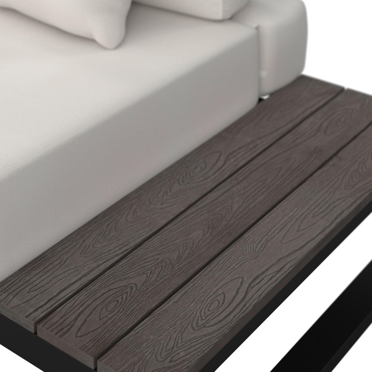 LOUNGEGARNITUR Silvano Weiß Metall/Outdoorstoff - Weiß, Metall - Bessagi Garden