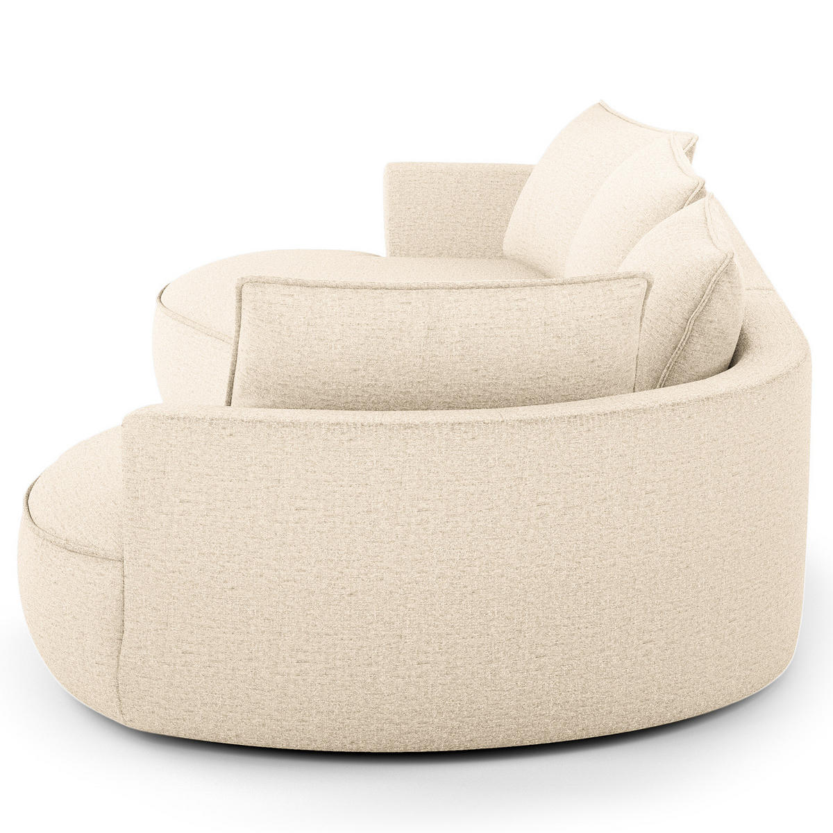 BIGSOFA - Champagner/Schwarz, Kunststoff/Textil (322/82/154cm) - home24