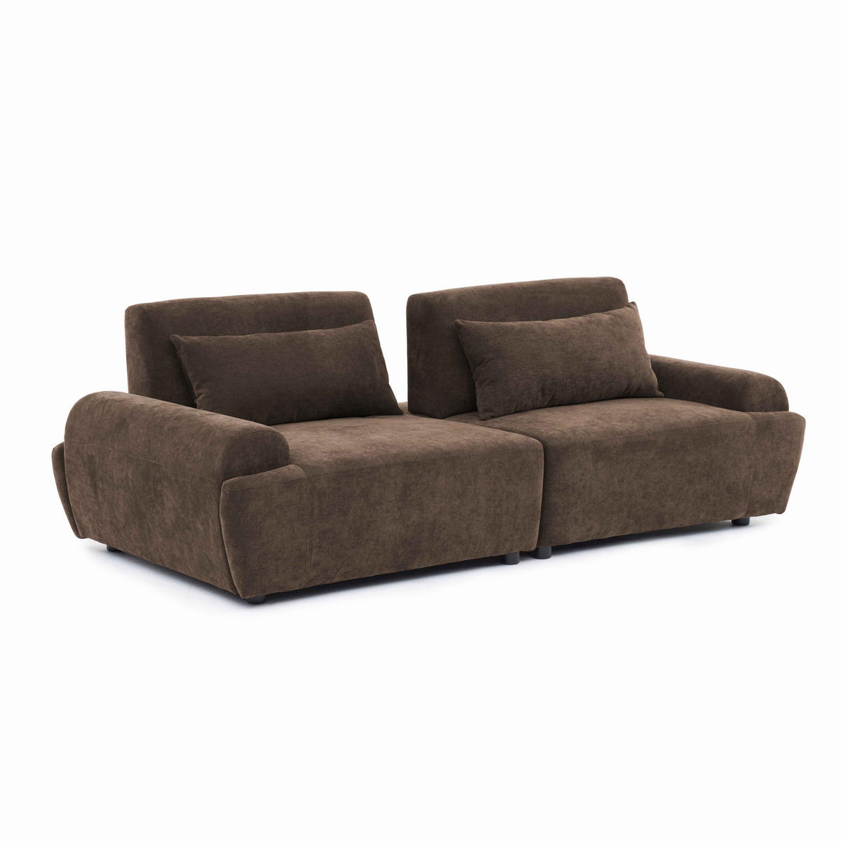 SOFA 2-Sitzer, Schokoladebraun - Braun, Textil (218/82/109cm) - Oviala