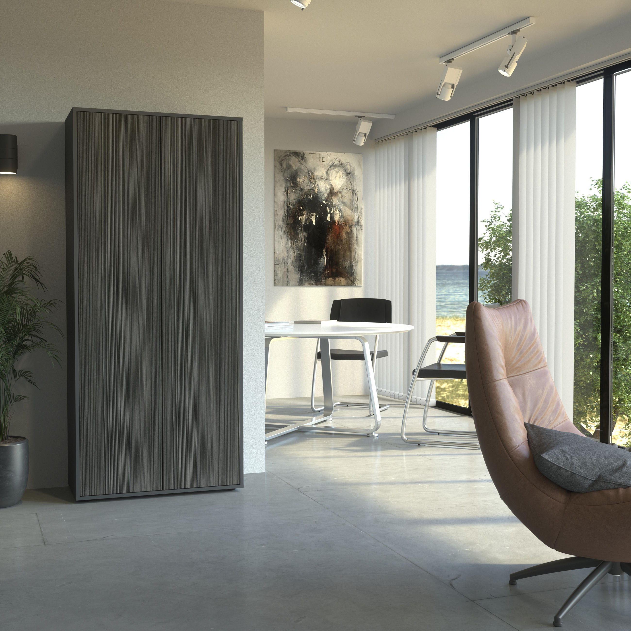 AKTENSCHRANK Amira T00 Avola Anthrazit 180/80/40 cm - Anthrazit, Holzwerkstoff (80/180/40cm) - SIMPLYFURN