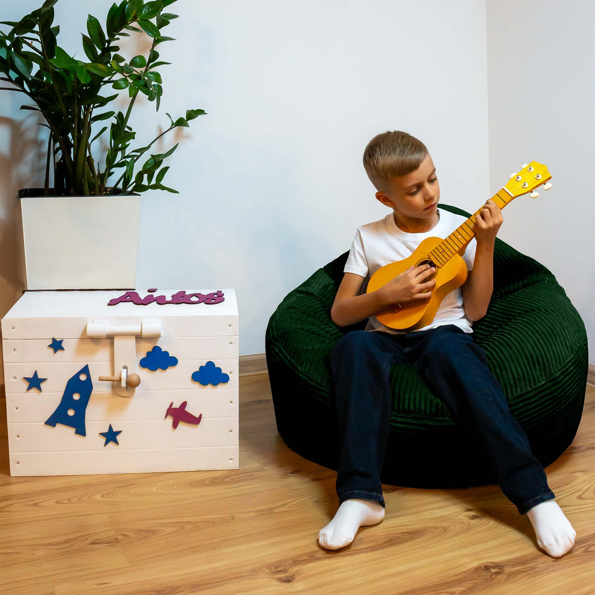 Thumbnail - Dreamroots Sitzsack, Grün, Waldgrün, Textil, 70x70x70 cm, Oeko-Tex® Standard 100, Wohnzimmer, Hocker, Sitzsäcke, XXL Sit...