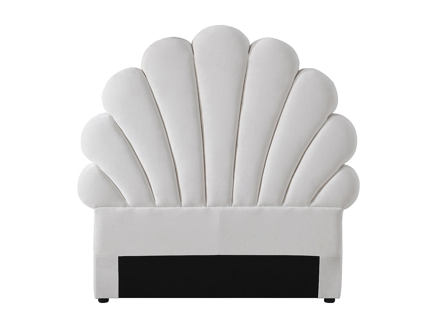 MUSCHELKOPFTEIL - 90 cm - Samt - Weiß - MOANA - Weiß, Textil (117/114.5/8cm) - Vente-Unique