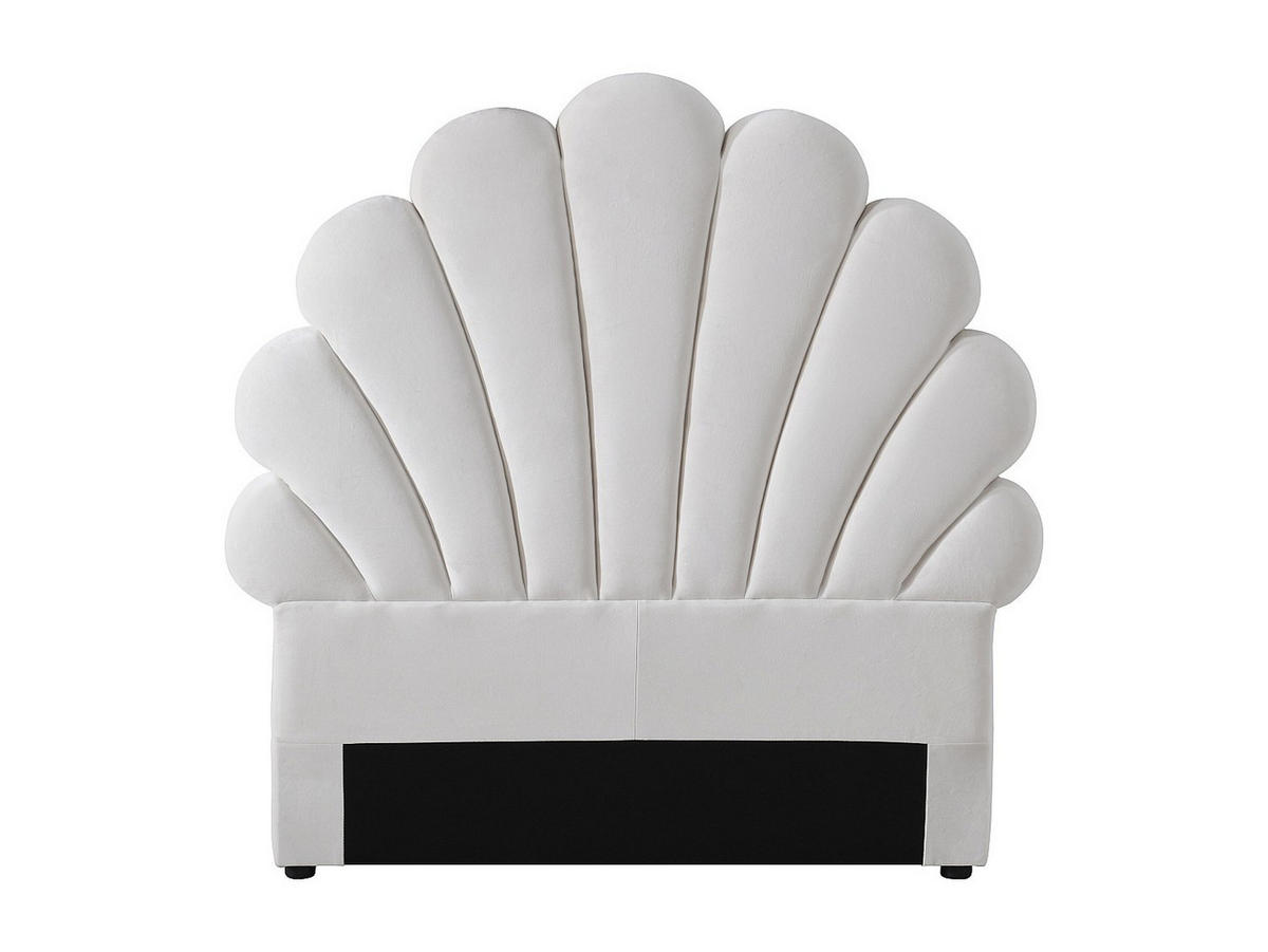 MUSCHELKOPFTEIL - 90 cm - Samt - Weiß - MOANA - Weiß, Textil (117/114.5/8cm) - Vente-Unique