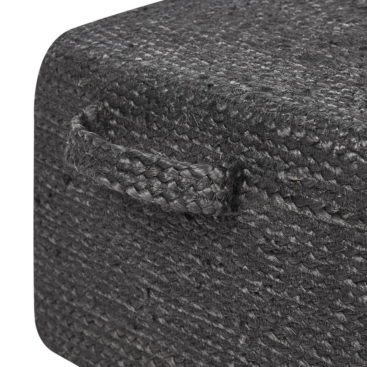 POUF Dhadar 45/45/30 cm - Schwarz, Naturmaterialen (45/30/45cm) - Beliani