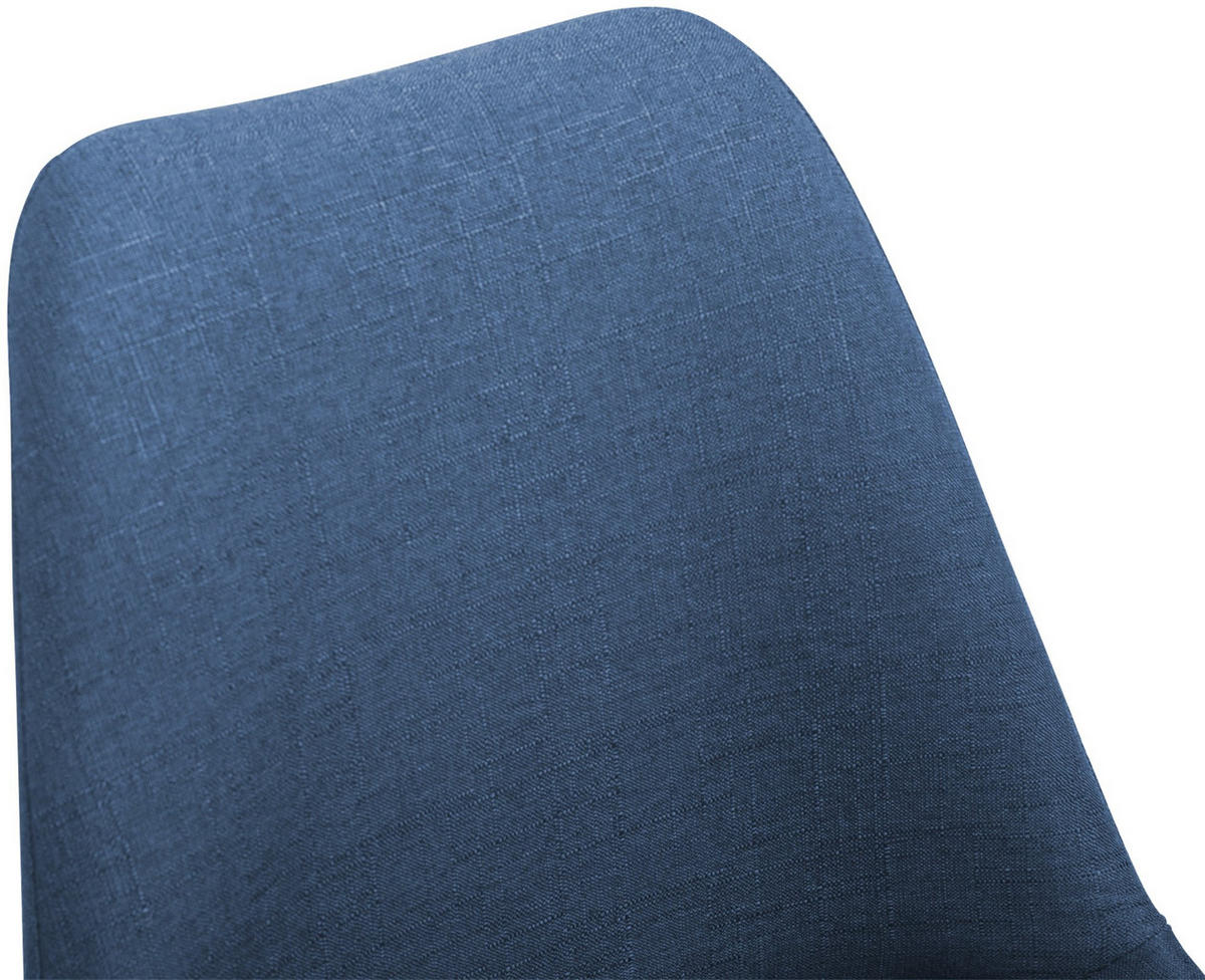 DREHSTUHL Stoff blau - Blau/Weiß, Textil/Metall (48/76/57cm) - CLP