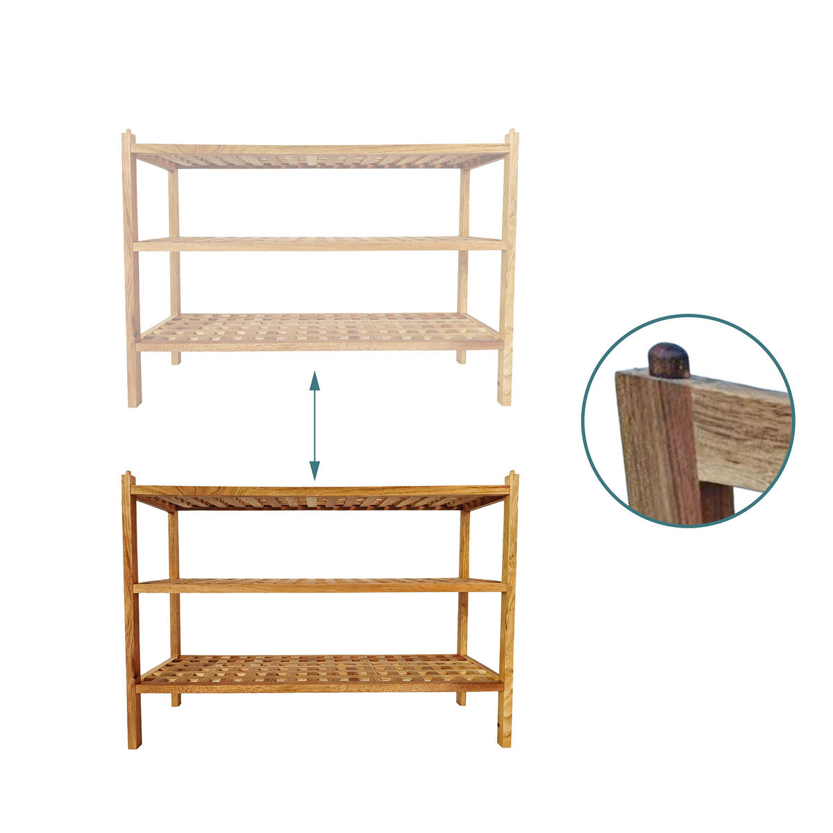 SCHUHREGAL - Hellbraun, Holz (69/46/26cm) - Relaxdays