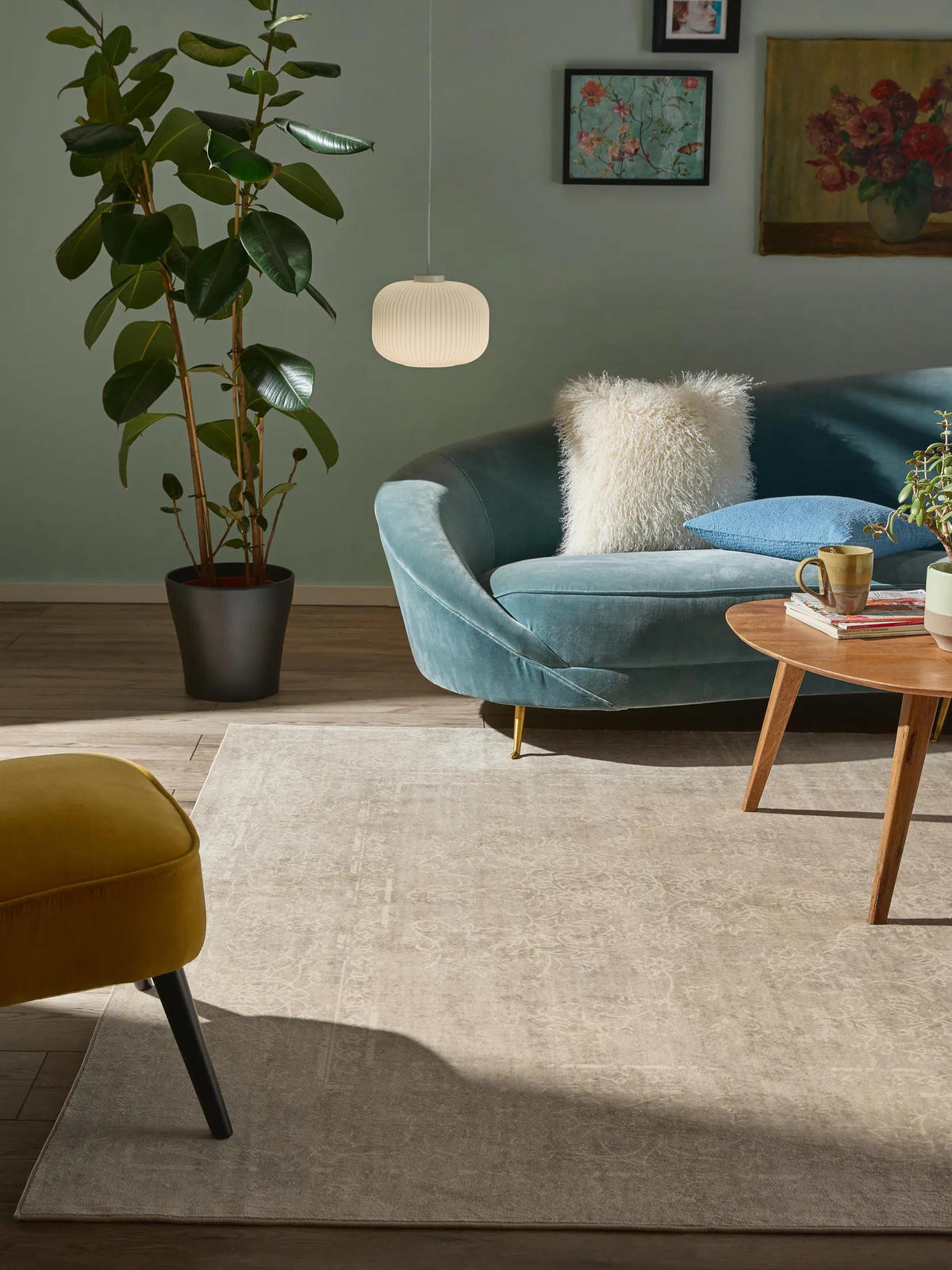 VINTAGE-TEPPICH Miray waschbar 160/230 cm - Beige/Creme, Kunststoff (160/230cm) - benuta Nest