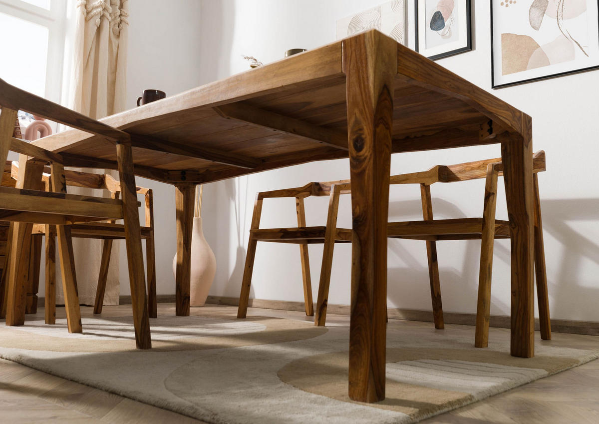 ESSTISCH Sheesham 180x85x77 braun lackiert ANCONA #0103 - Braun, Holz (180/85/77cm) - Massivmoebel24