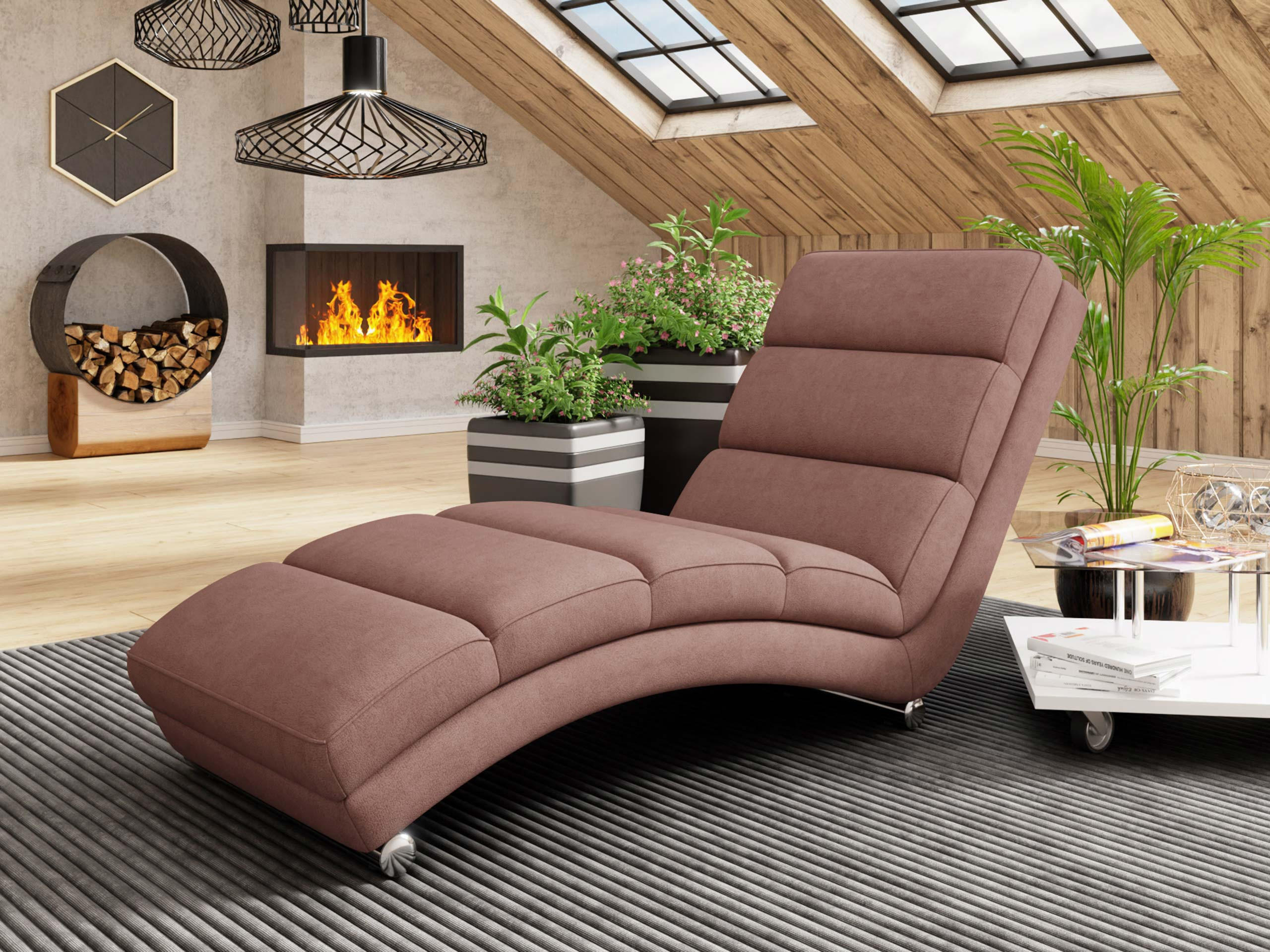 RELAXLIEGE Holiday - Chromfarben/Rosa, Holz (62/84/180cm) - MIRJAN24