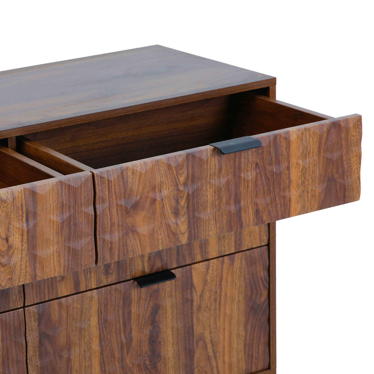 KOMMODE, dunkles Holzeffekt - Braun, Holz (40/76/112cm) - Oviala