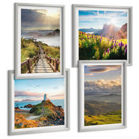 BILDER SET 4er Set - 50x50 cm & 40x60 cm Silberner Rahmen - Bergblumen Himmelsweg - Silberfarben, Kunststoff (50/50cm) - TULUP