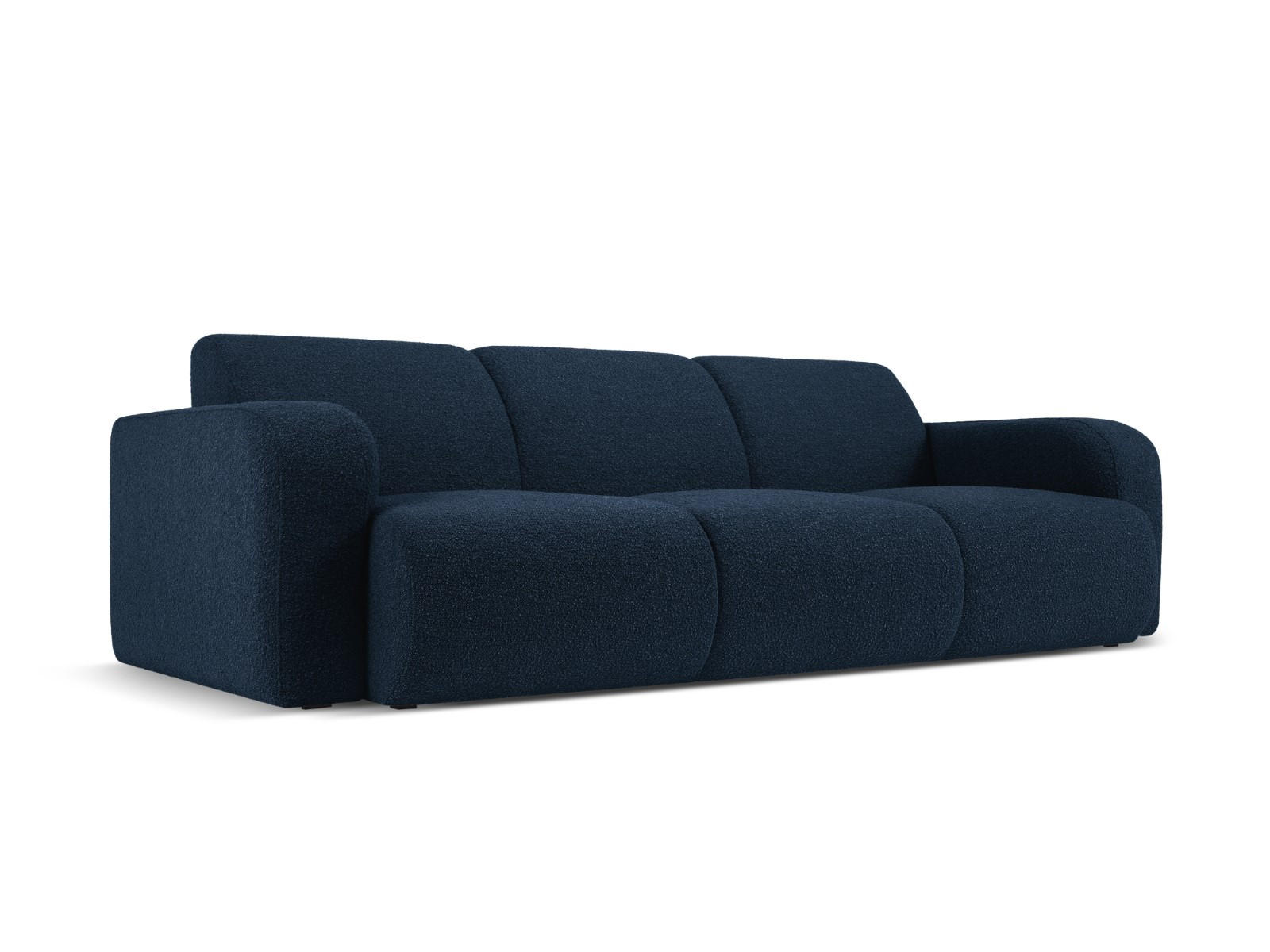 SOFA Molino aus Boucle dunkelblau 3 Sitzplätze - Dunkelblau, Textil (95/72/235cm) - Micadoni