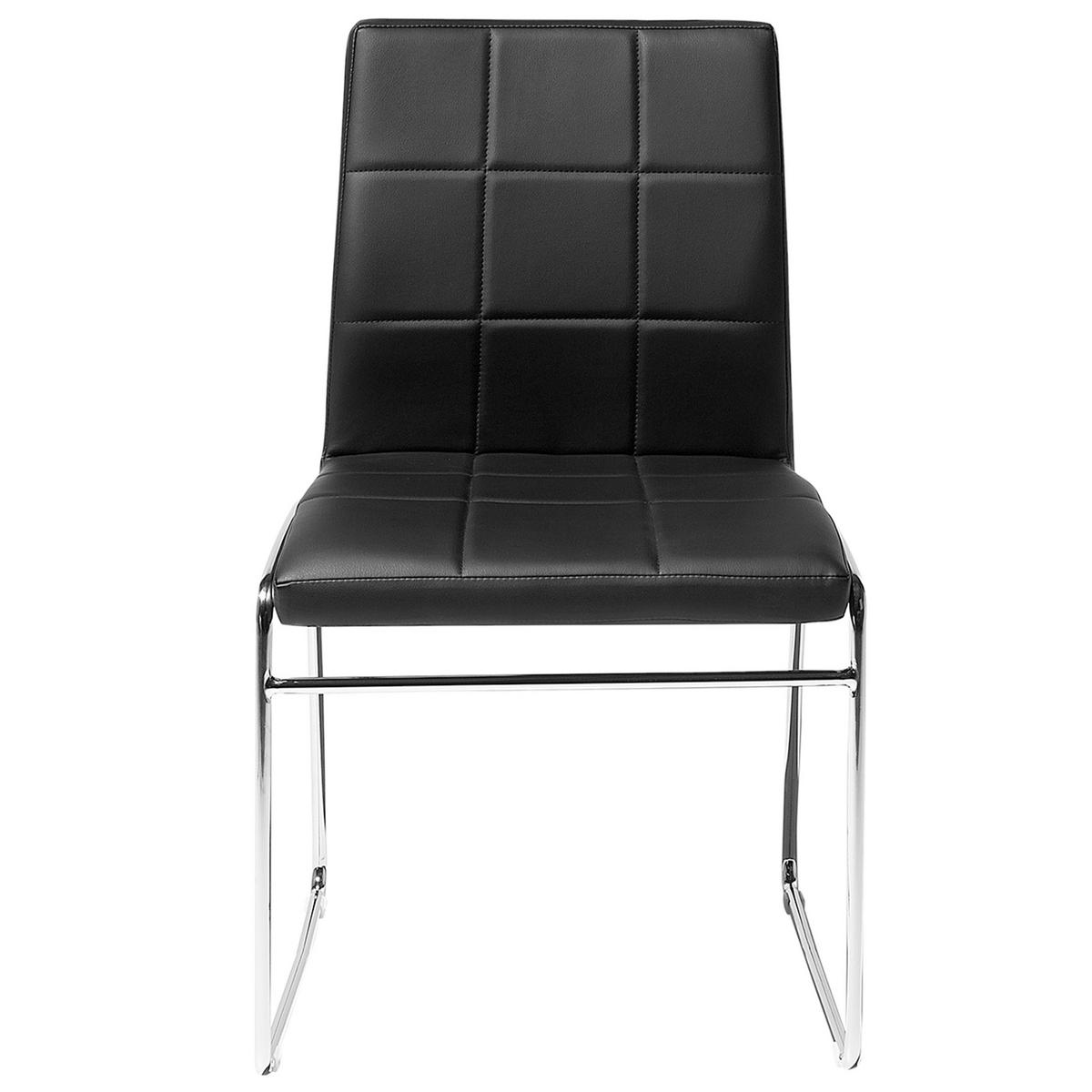 ESSZIMMERSTUHL 2er-Set Kunstleder Schwarz Kiron - Schwarz, Textil/Metall (50/84/54cm) - Beliani