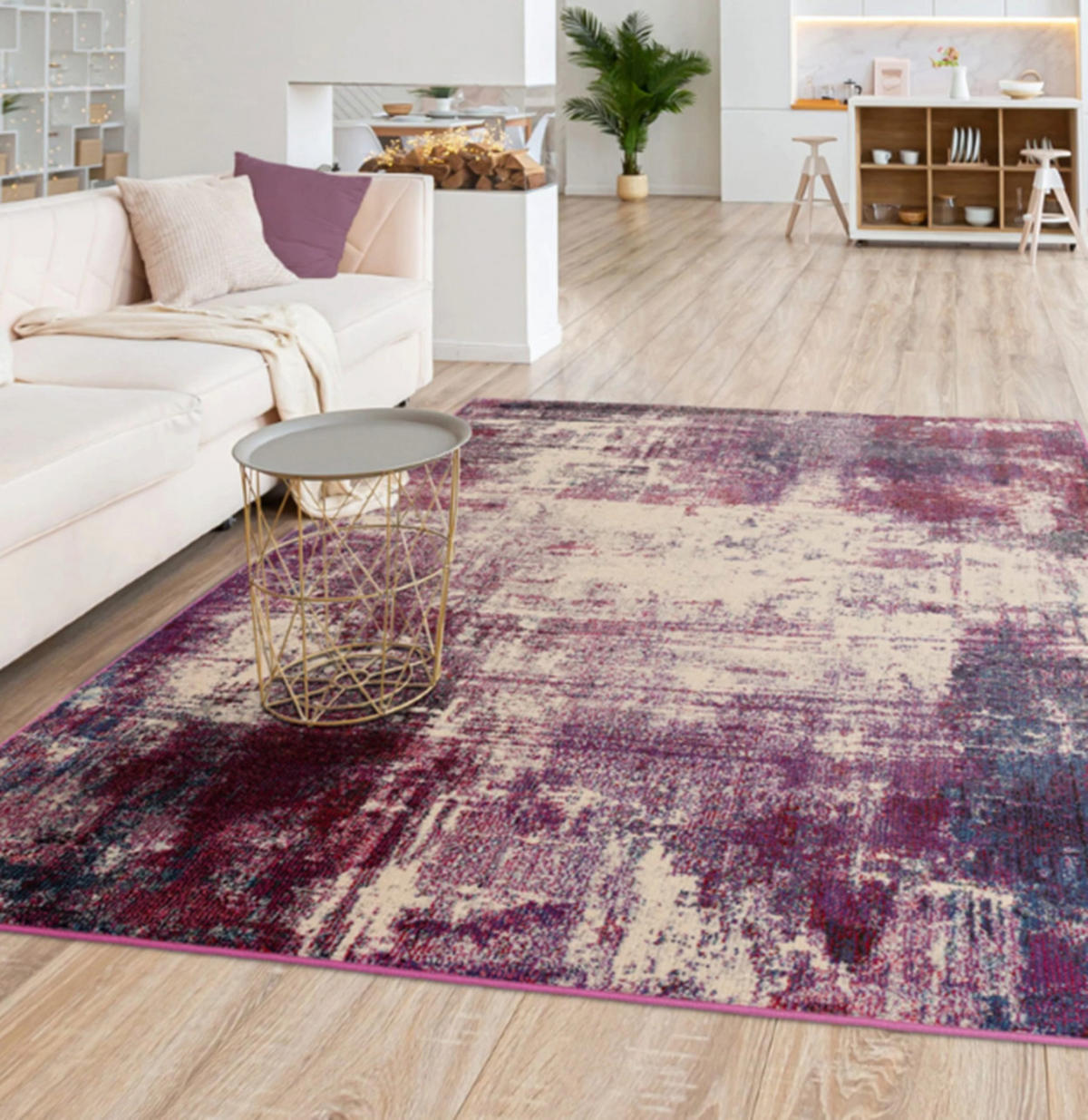 TEPPICH modern Flachgewebe GRAPE Lila 200 x 290 cm - Lila, Textil (200/290cm) - Novatrend