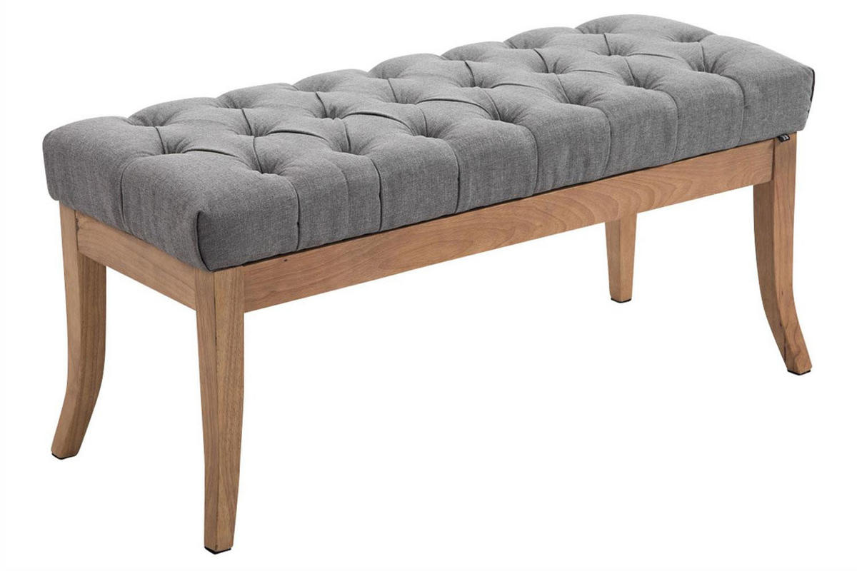SITZBANK 100/38 cm Stoff grau - Naturfarben/Grau, Holz/Textil (100/46/38cm) - CLP