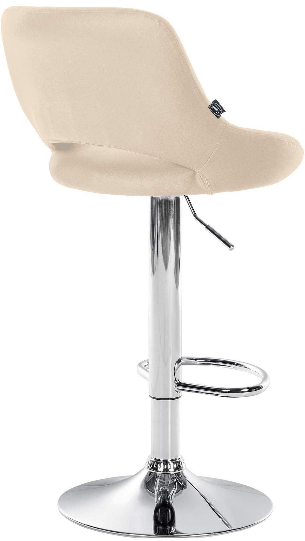 BARHOCKER Lederlook Creme - Chromfarben/Creme, Textil/Metall (47/85/48cm) - CLP