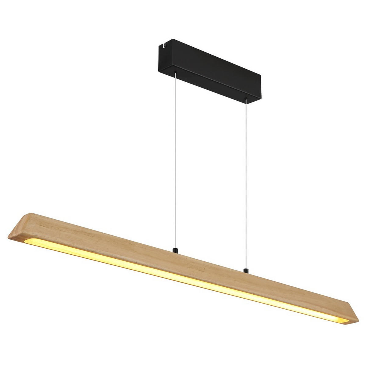PENDELLEUCHTE MELBA, LED, Metall, Schwarz, dimmbar - Schwarz, Holz (115/5.5/150cm) - Globo Lighting