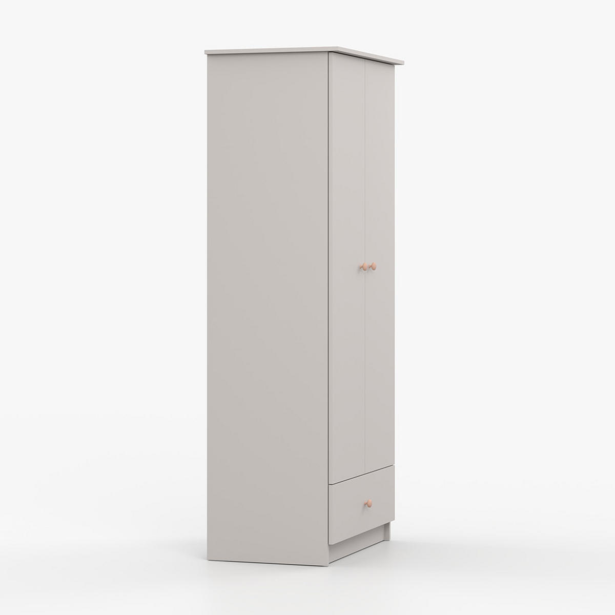 DREHTÜRENSCHRANK 85,5/193/53 cm 2-türig Olaf II Kaschmir + rosa Griffe - Kaschmir/Rosa, Holzwerkstoff/Metall (85.5/193/53cm) - imoebel24
