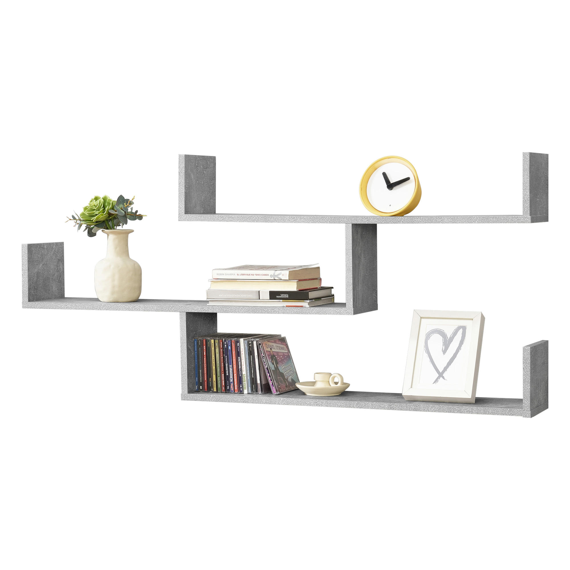 WANDREGAL Grimstad - Grau, Holzwerkstoff (119/55/18cm) - [en.casa]