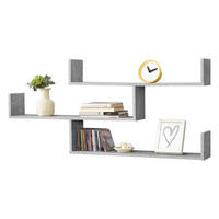 WANDREGAL Grimstad - Grau, Holzwerkstoff (119/55/18cm) - [en.casa]