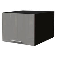 AUFSATZSCHRANK Essen W6B/45 Grau Hochglanz / Schwarz Matt 45 / 59 / 36cm - Schwarz/Grau, Holz/Holzwerkstoff (45/36/59cm) - Feldmann-Wohnen