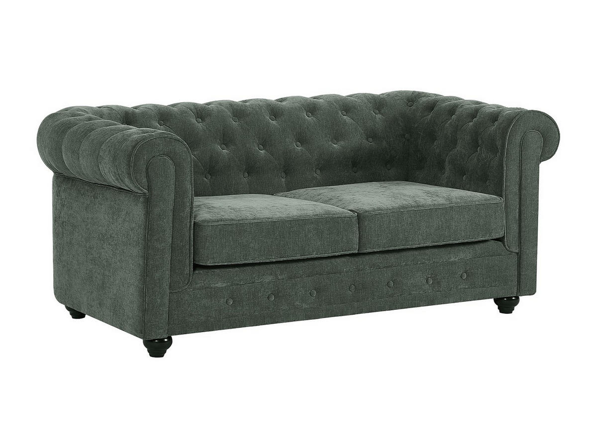 2-SITZER-SOFA - Stoff - Grün - CHESTERFIELD - Grün, Textil (168/72/88cm) - Vente-Unique