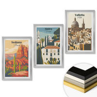 WANDBILDER 3er Set - 40x60 cm Silberner Rahmen - Ansichten Sedona Sintra Valletta Retro - Silberfarben, Kunststoff (40/60cm) - ArtPrintCave