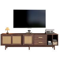 LOWBOARD 190/40/52 cm Braun aus MDF mit Rattantüren - Braun, Holzwerkstoff (40/52/190cm) - OKMYHOME