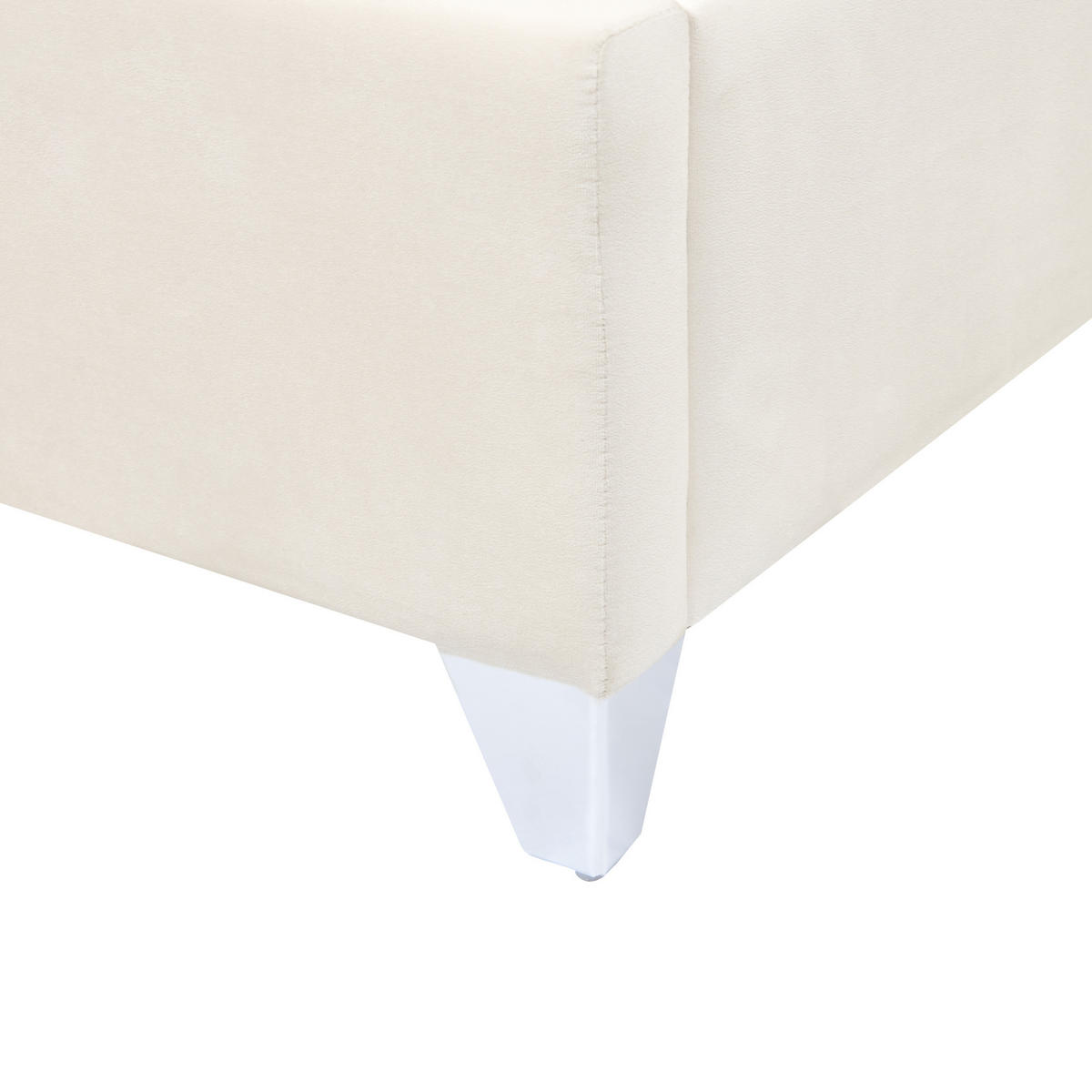 POLSTERBETT 140/200cm Cremeweiß Lubbon - Creme, Textil (140/200cm) - Beliani