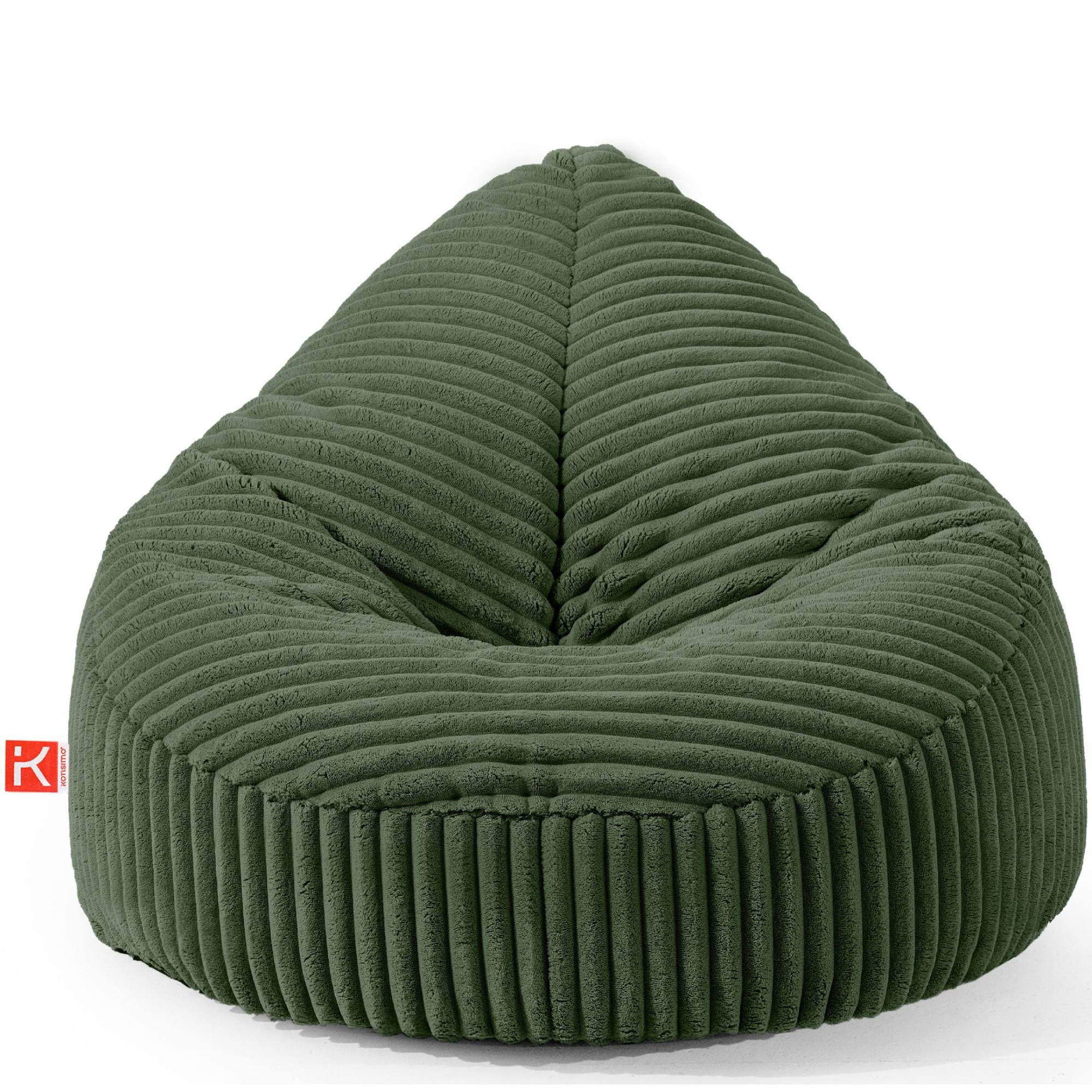 SITZSACK COSMO II aus Kordstoff, Dunkelgrün - Dunkelgrün, Textil (85/80/85cm) - KONSIMO®