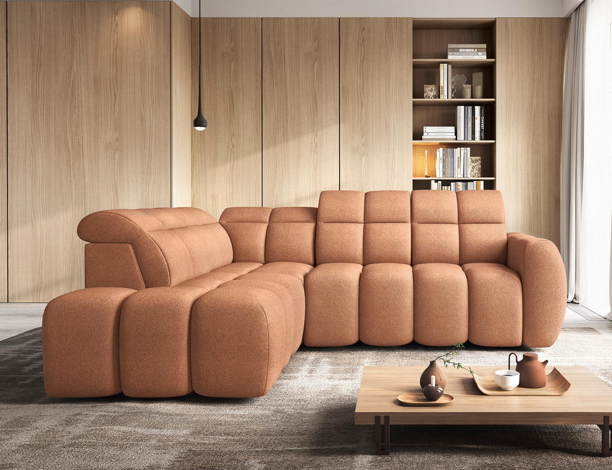 ECKSOFA Eagle L - Orange (Xillar 24) - Orange, Holzwerkstoff (258/208cm) - Möblo