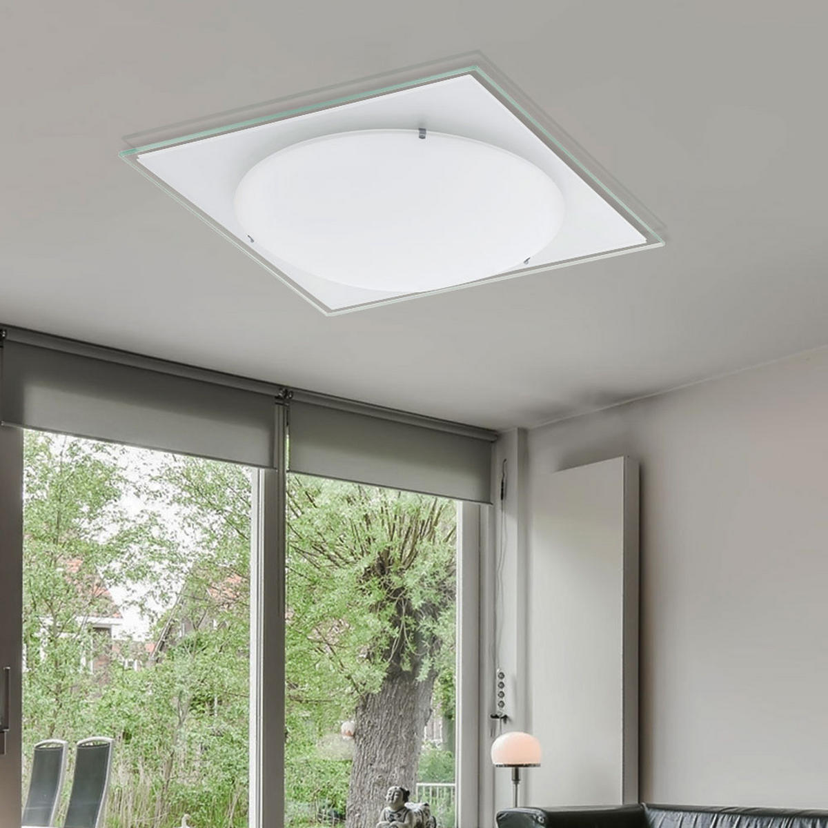 LED DECKENLEUCHTE KELY Glas satiniert Weiß - Weiß, Glas (30/30/8.5cm)