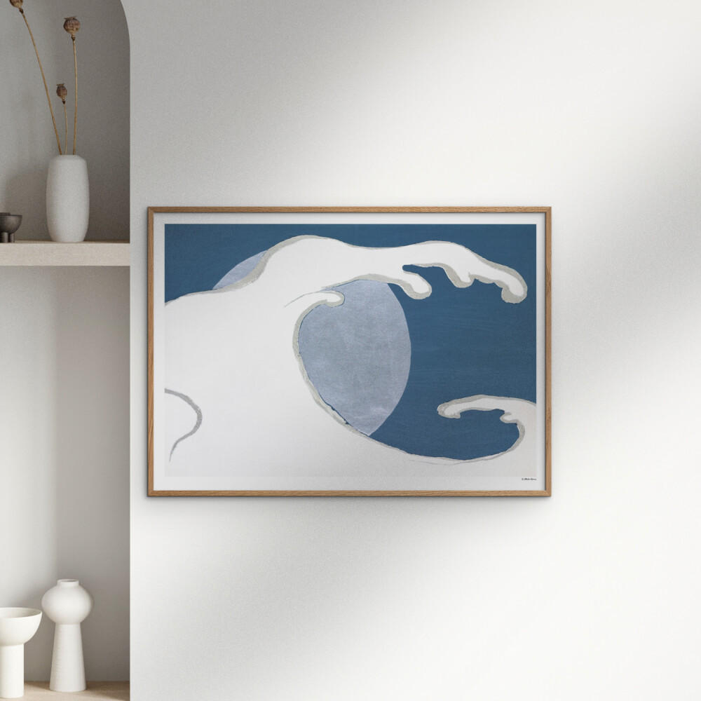 POSTER mit Rahmen Arch Atelier - La Collection Japonaise - 07 - Blau/Eichefarben, Holz/Papier (70/100cm) - Poster&Frame