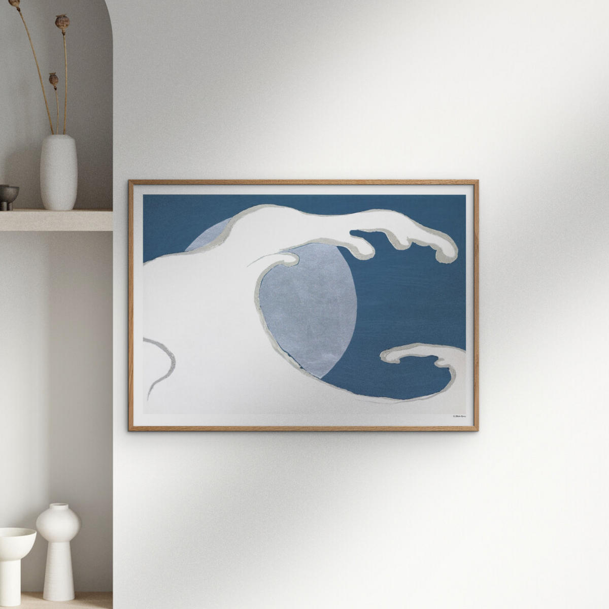 POSTER mit Rahmen Arch Atelier - La Collection Japonaise - 07 - Blau/Eichefarben, Holz/Papier (70/100cm) - Poster&Frame