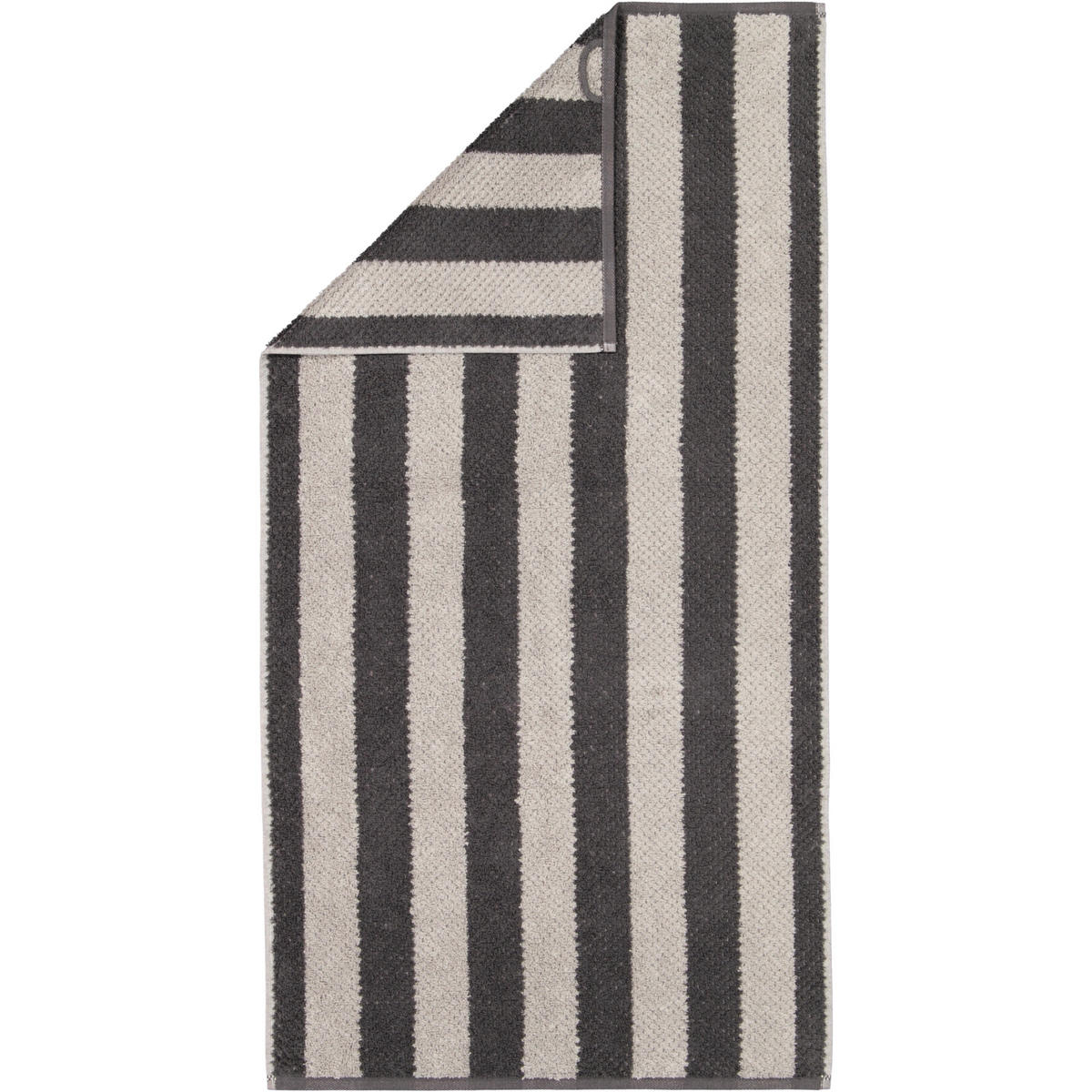 HANDTÜCHER PURE STRIPES 6502 BASALT - 77 - Grau, Textil (50/100cm) - Cawoe