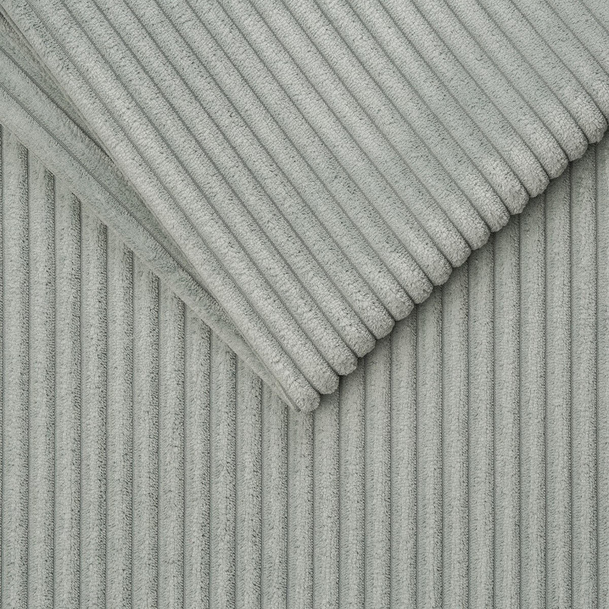 ECKSOFA mit elektronische Sitztiefenverstellung, USB-Anschluss und stilvollem Breitcord-Bezug - Silberfarben, Textil (200/243cm) - ed exciting design