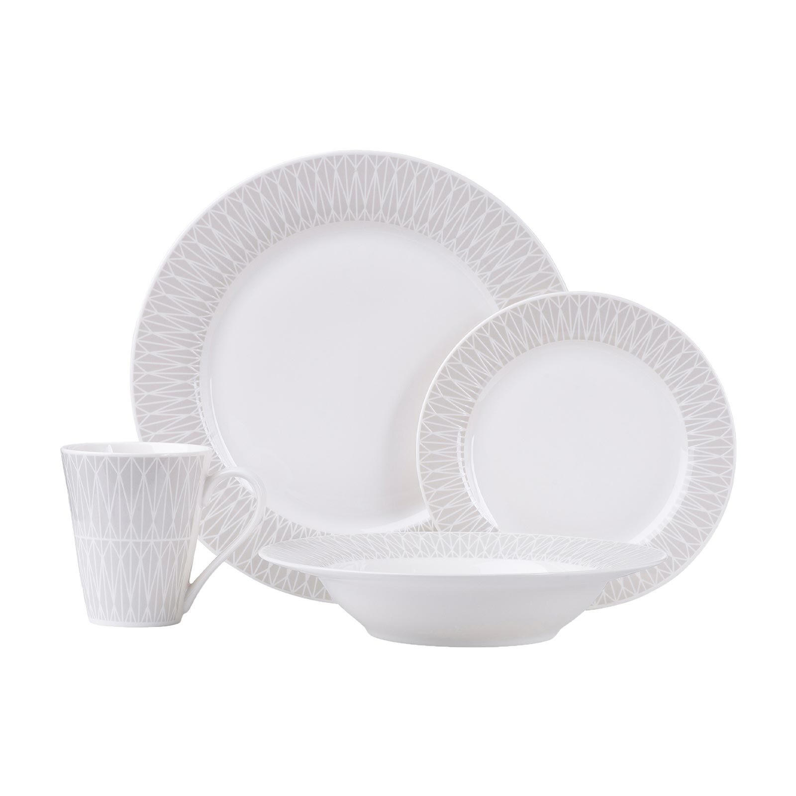 DINNER-SET Zenith grau 16er Set - Grau, Keramik (16/28/39cm) - Maxwell & Williams