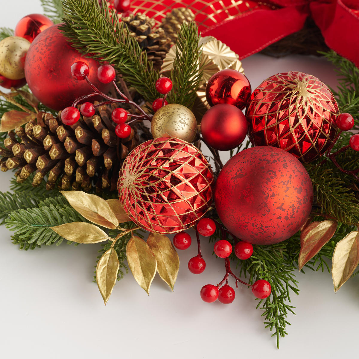 WEIHNACHTSKRANZ Esfera, 61x53x19cm - Rot, Kunststoff (61/19/53cm) - home&you