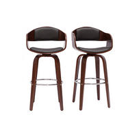 BARHOCKER 360Á Drehbar Walnuss H67 cm GAO - Walnussfarben, Holz (55/96/55cm) - Miliboo