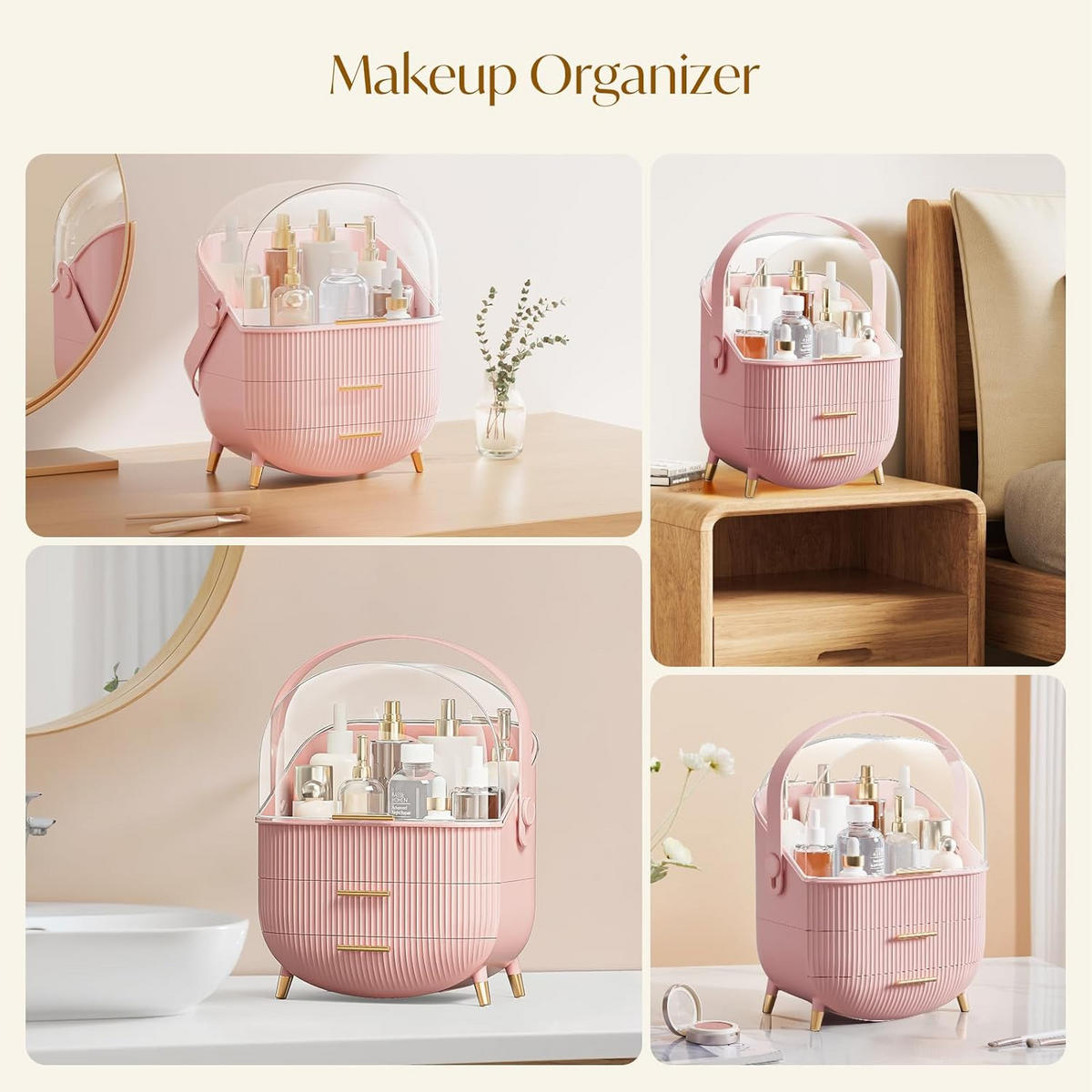 KOSMETIK ORGANIZER Zovia 29/19/38 cm - Pink, Kunststoff (19/38/29cm) - ZMH