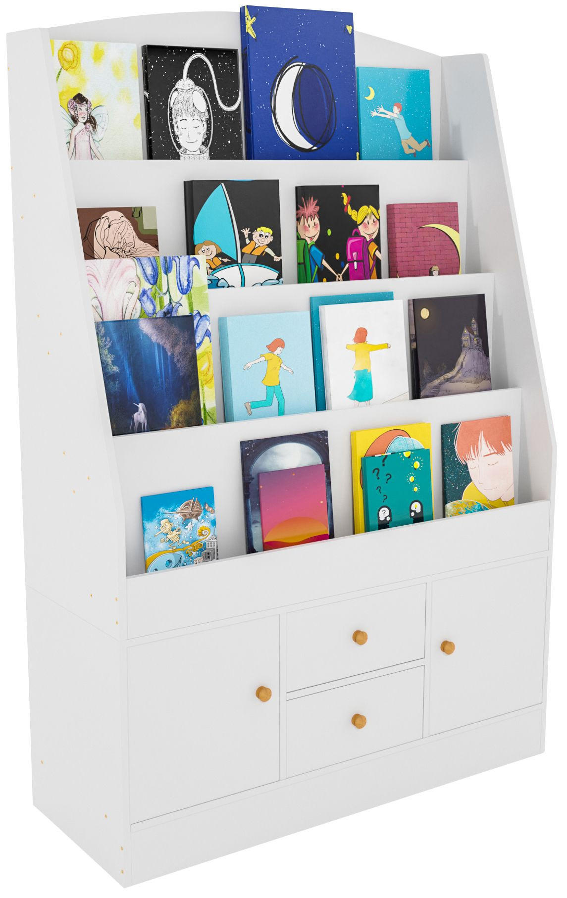 BÜCHERREGAL Holz weiß - Weiß, Holz (80/123/30cm) - CLP